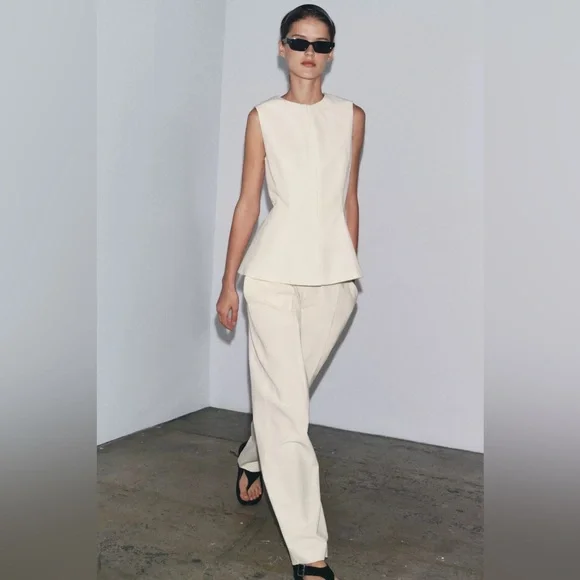 Zara ZW collection peplum vest top - Picture 2 of 10